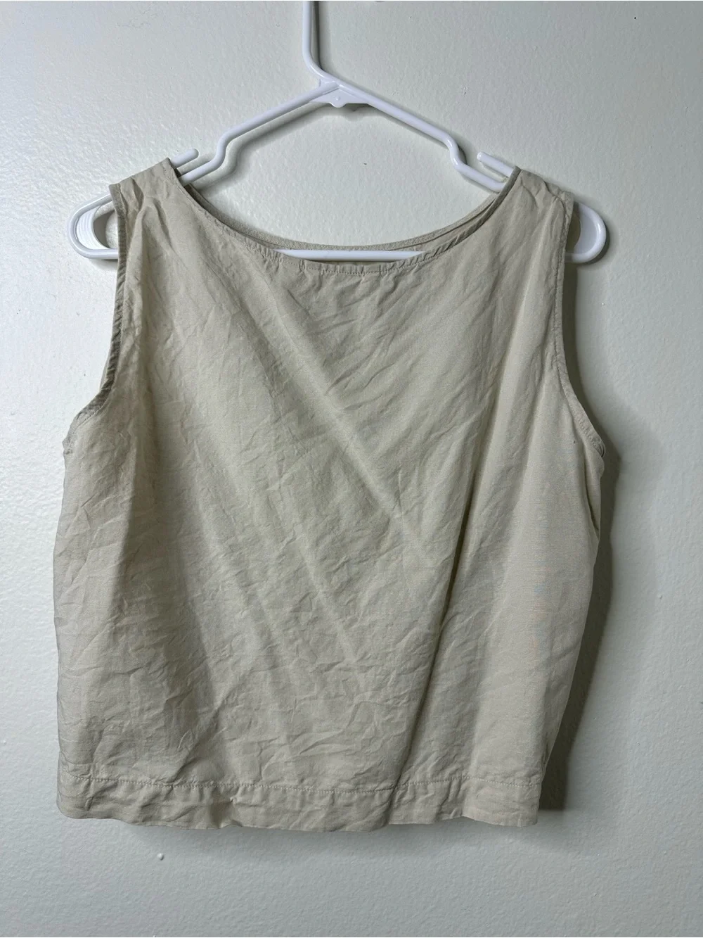 Uniqlo Linen Blend Blouse in Natural Color Size Large